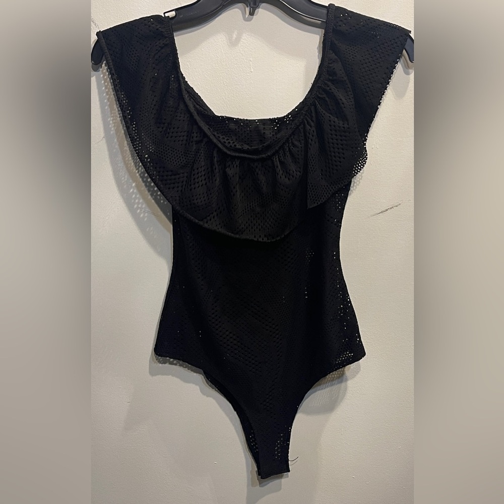Fishnet Black One-Piece see through Swimsuit